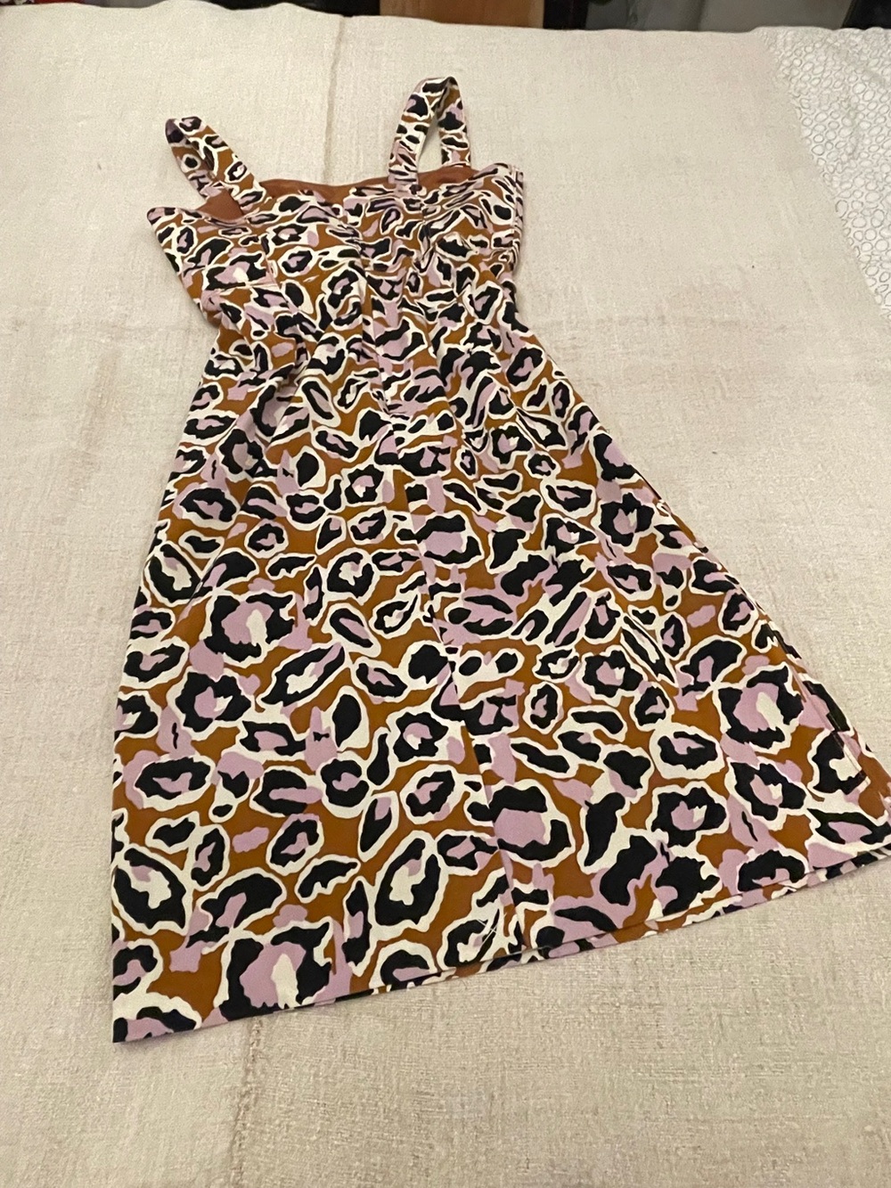 J.Crew Stretch Faille Cocktail Sheath Dress 12 Adobe Orchid Leopard Party Event - Picture 3 of 11